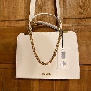 Steve Madden NWT Cream Handbag Satchel‎ BMATTEO3 Shoulder Bag Purse